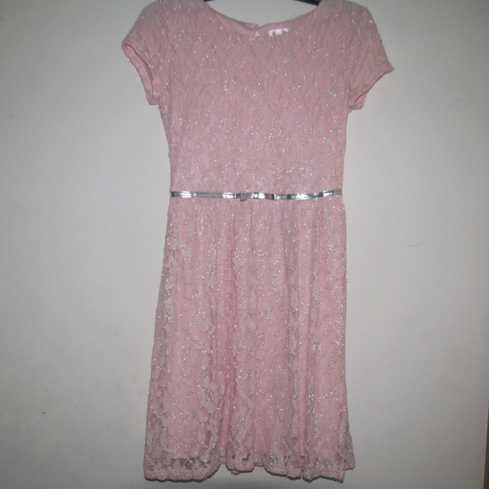 Lacey pink midi dress